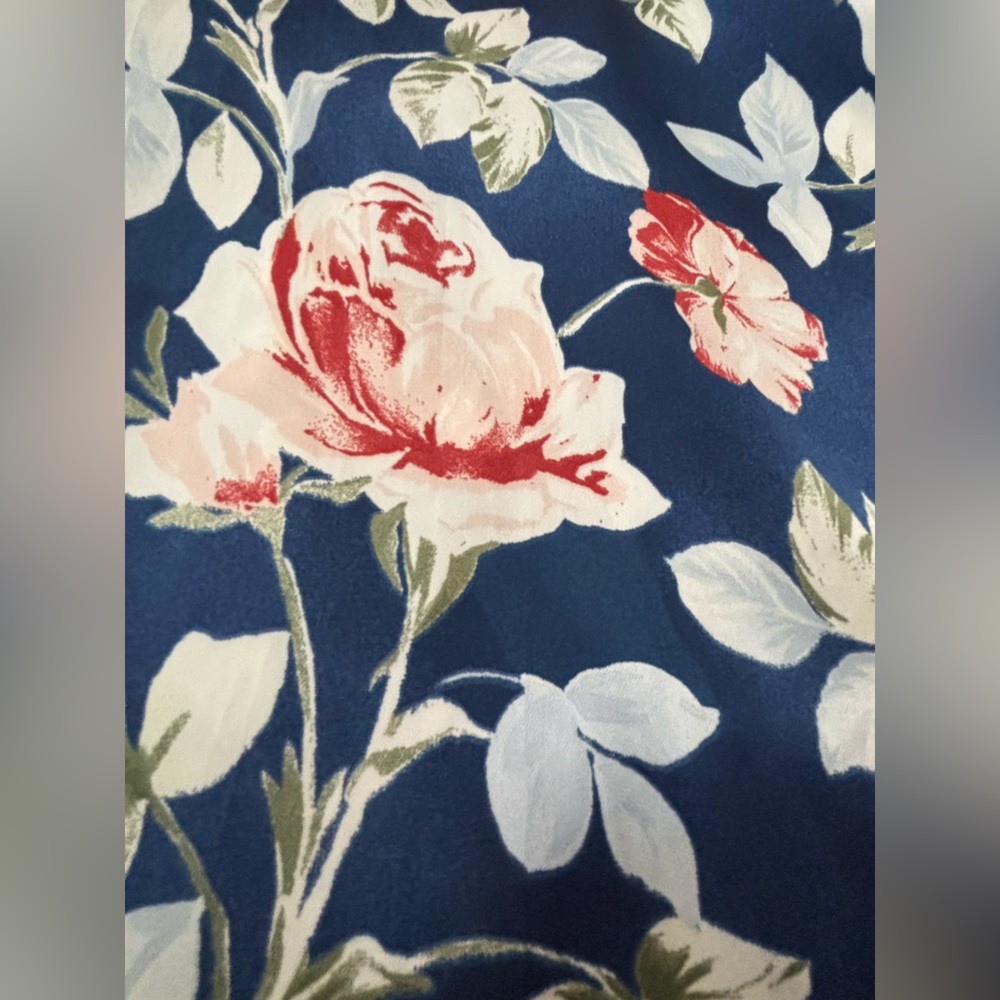 Blue Floral Faux-Wrap Dress, Medium, NWOT - Picture 11 of 12